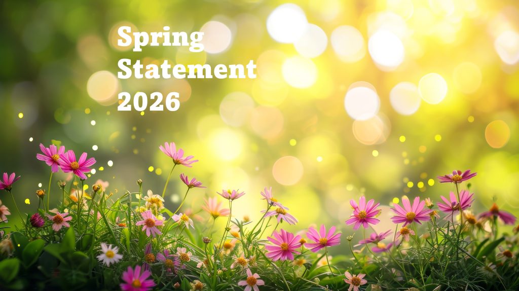 picture of a spring meadow with the words spring statement 2026